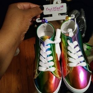 Rainbow Metalic Shoes for girls